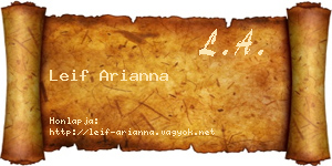 Leif Arianna névjegykártya